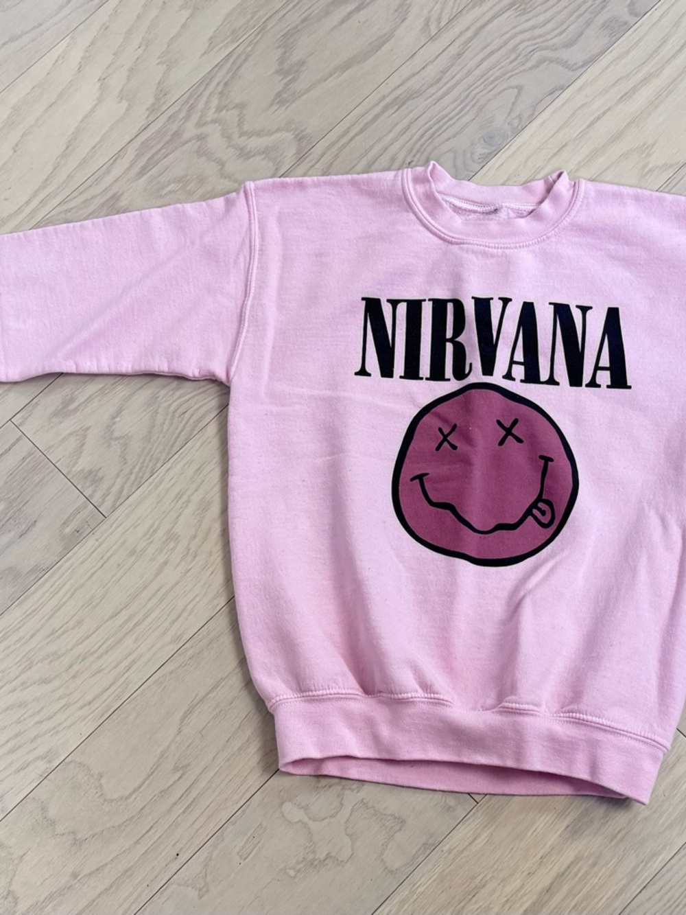 NIRVANA Pink Logo Fleece Sweatshirt